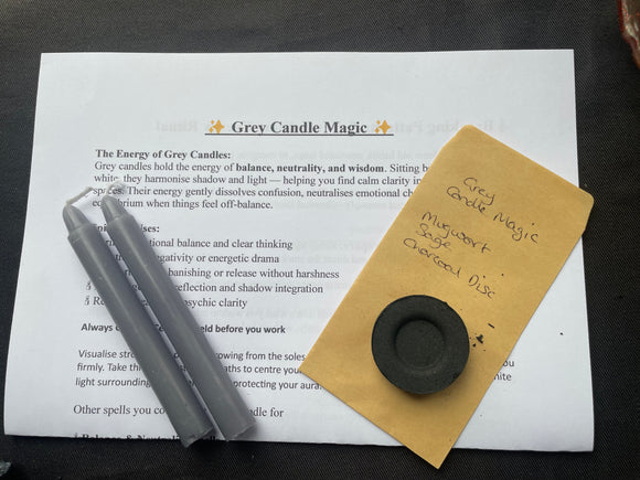 Grey Candle Magic Spell Kit