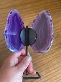 Purple Banded Agate Butterfly on Stand