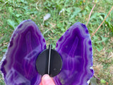 Purple Banded Agate Butterfly on Stand
