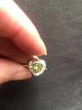 Peridot Heart Adjustable Ring