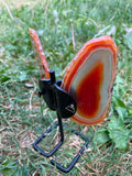 Orange Banded Agate Butterfly on Stand