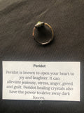 Peridot Heart Adjustable Ring